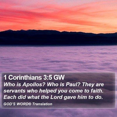 1 Corinthians 3:5 GW Bible Verse Image