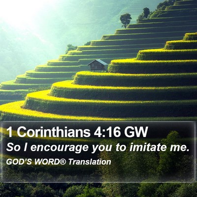 1 Corinthians 4:16 GW Bible Verse Image