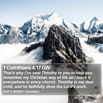 1 Corinthians 4:17 GW Bible Verse Image