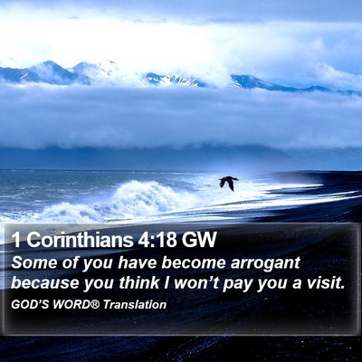1 Corinthians 4:18 GW Bible Verse Image