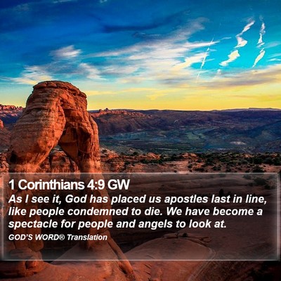 1 Corinthians 4:9 GW Bible Verse Image