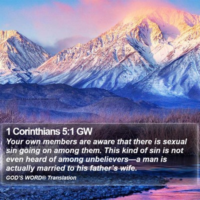 1 Corinthians 5:1 GW Bible Verse Image
