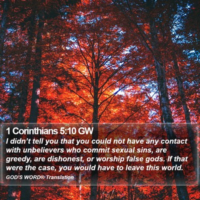 1 Corinthians 5:10 GW Bible Verse Image