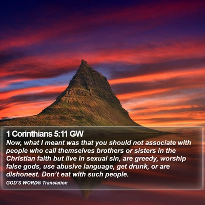 1 Corinthians 5:11 GW Bible Verse Image