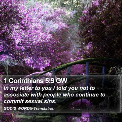1 Corinthians 5:9 GW Bible Verse Image