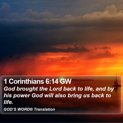 1 Corinthians 6:14 GW Bible Verse Image