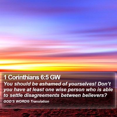 1 Corinthians 6:5 GW Bible Verse Image