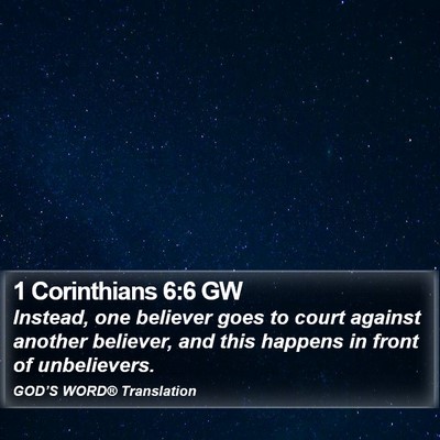 1 Corinthians 6:6 GW Bible Verse Image