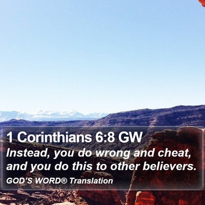 1 Corinthians 6:8 GW Bible Verse Image