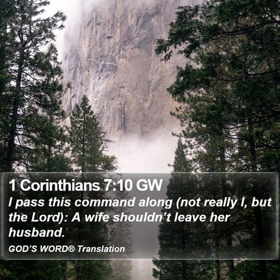 1 Corinthians 7:10 GW Bible Verse Image