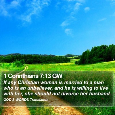 1 Corinthians 7:13 GW Bible Verse Image