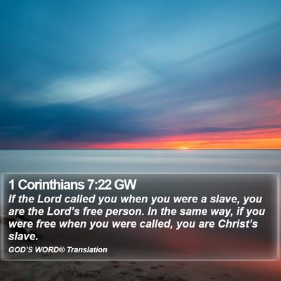 1 Corinthians 7:22 GW Bible Verse Image