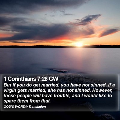 1 Corinthians 7:28 GW Bible Verse Image