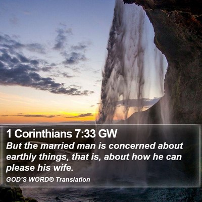 1 Corinthians 7:33 GW Bible Verse Image