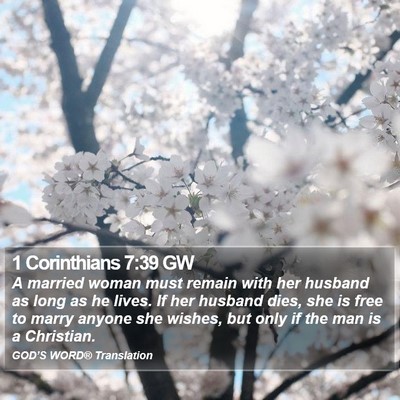1 Corinthians 7:39 GW Bible Verse Image