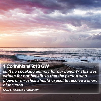 1 Corinthians 9:10 GW Bible Verse Image