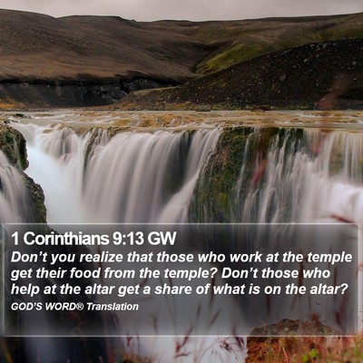 1 Corinthians 9:13 GW Bible Verse Image