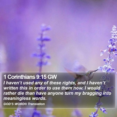 1 Corinthians 9:15 GW Bible Verse Image