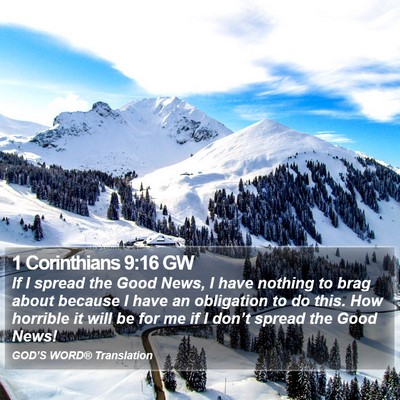 1 Corinthians 9:16 GW Bible Verse Image