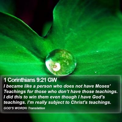 1 Corinthians 9:21 GW Bible Verse Image