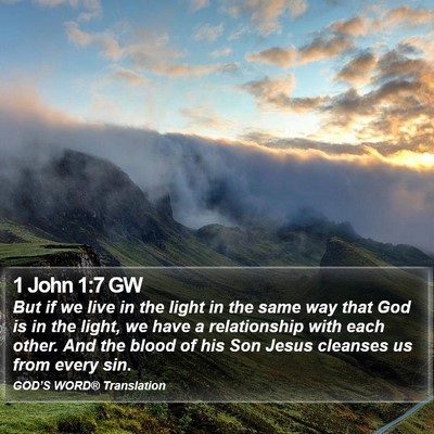 1 John 1:7 GW Bible Verse Image