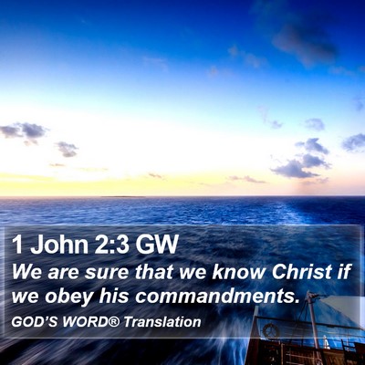 1 John 2:3 GW Bible Verse Image