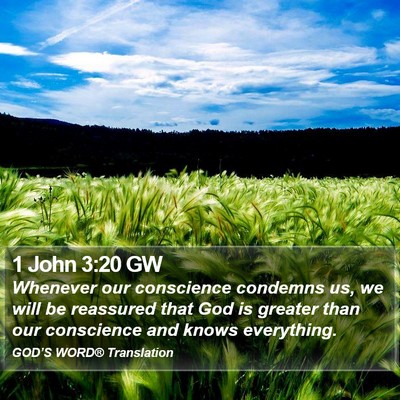 1 John 3:20 GW Bible Verse Image