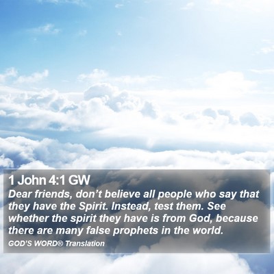 1 John 4:1 GW Bible Verse Image