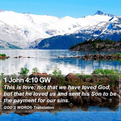1 John 4:10 GW Bible Verse Image