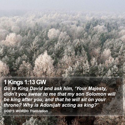 1 Kings 1:13 GW Bible Verse Image