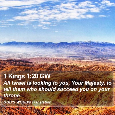 1 Kings 1:20 GW Bible Verse Image