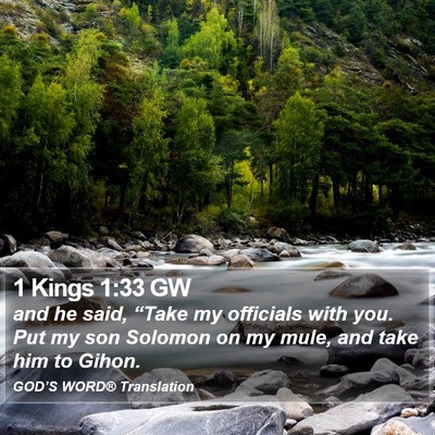 1 Kings 1:33 GW Bible Verse Image