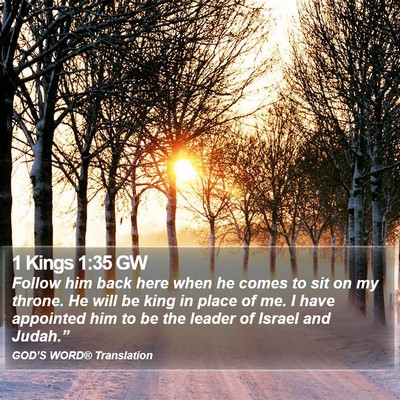 1 Kings 1:35 GW Bible Verse Image