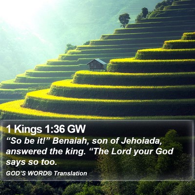 1 Kings 1:36 GW Bible Verse Image