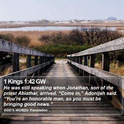 1 Kings 1:42 GW Bible Verse Image