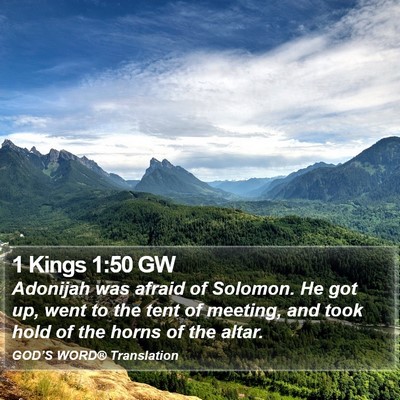 1 Kings 1:50 GW Bible Verse Image