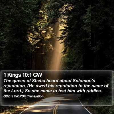 1 Kings 10:1 GW Bible Verse Image