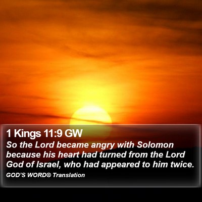 1 Kings 11:9 GW Bible Verse Image