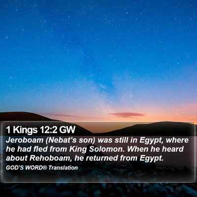 1 Kings 12:2 GW Bible Verse Image