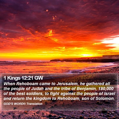 1 Kings 12:21 GW Bible Verse Image