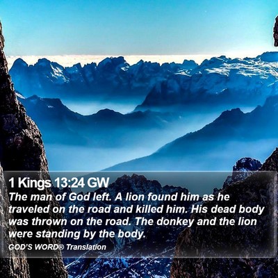 1 Kings 13:24 GW Bible Verse Image
