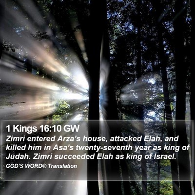 1 Kings 16:10 GW Bible Verse Image