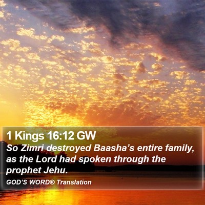 1 Kings 16:12 GW Bible Verse Image