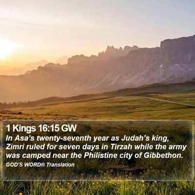 1 Kings 16:15 GW Bible Verse Image