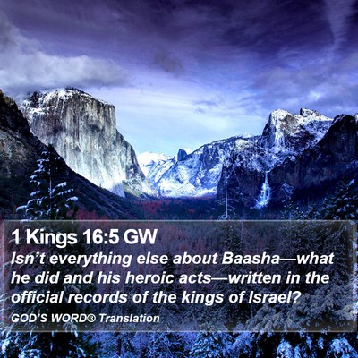 1 Kings 16:5 GW Bible Verse Image