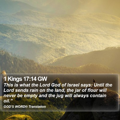 1 Kings 17:14 GW Bible Verse Image