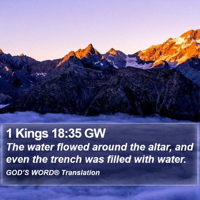 1 Kings 18:35 GW Bible Verse Image