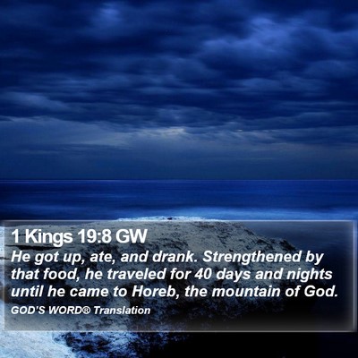 1 Kings 19:8 GW Bible Verse Image
