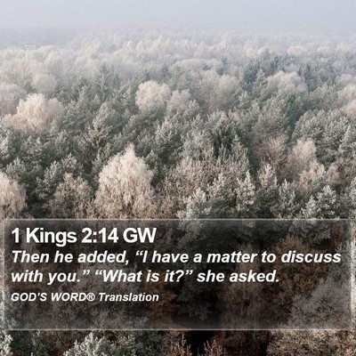1 Kings 2:14 GW Bible Verse Image