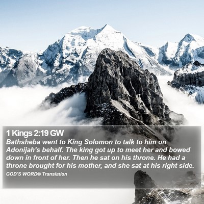 1 Kings 2:19 GW Bible Verse Image